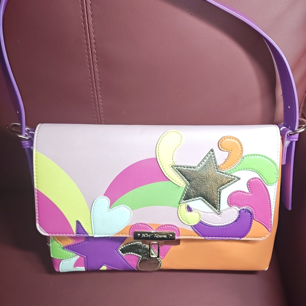 Betsey Johnson Purple and Pink Shoulder Bag